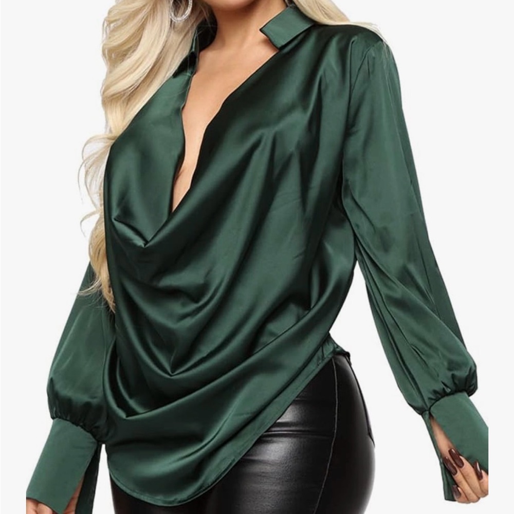 Chic Forest Green Women's Blouse